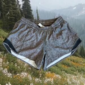 Grey and black lululemon athletic shorts